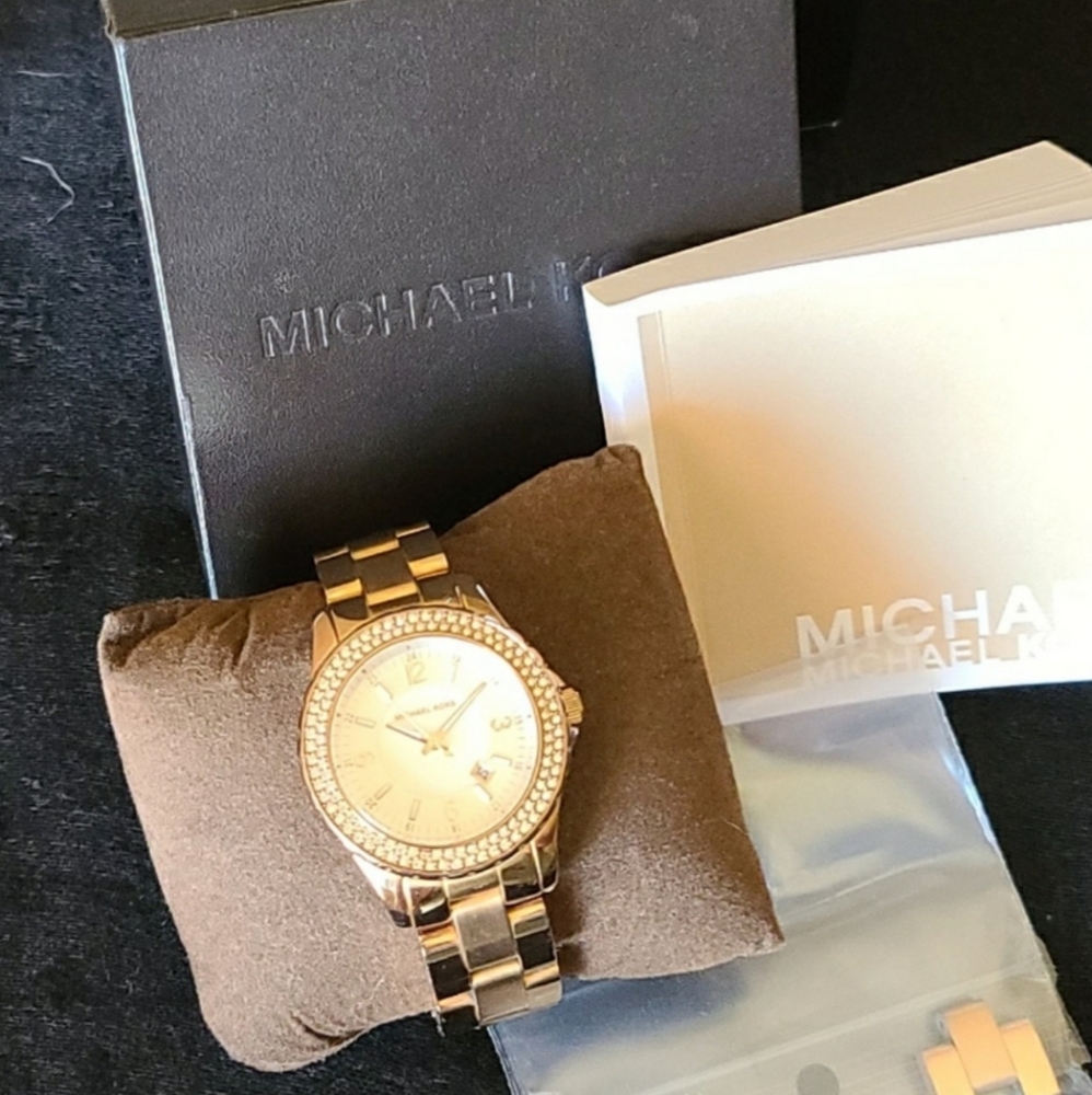 Michael Kors Crystal Rose Gold Tone Watch